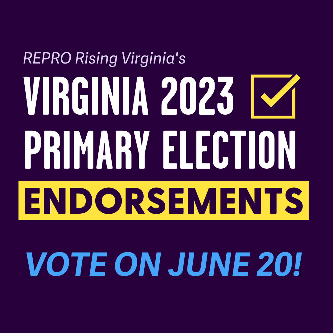 REPRO Rising Virginia&#039;s Virginia 2023 Primary Election Endorsements. Vote on June 20